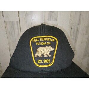 Coal Headwear Cap Hat Black Front Patch Logo Flat Brim Adjustable